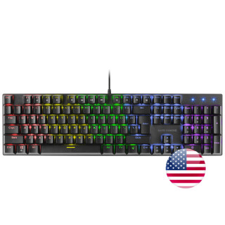 Mars Gaming MK422, Teclado Mecánico Gaming RGB, Antighosting, Switch Mecánico Azul, Idioma US, Negro