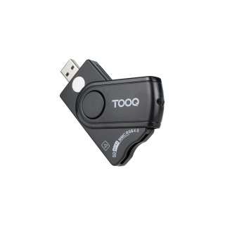 TooQ Lector Tarjetas Inteligentes, DNI Electrónico, SIM, SD, SF, USB-A, Negro