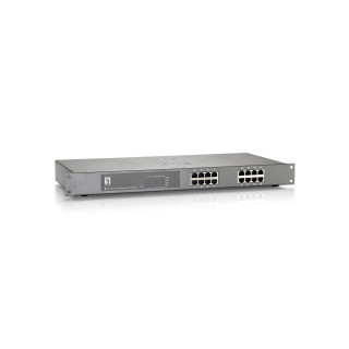 LevelOne Switch Fast Ethernet PoE de 16 puertos, 480W, 802.3at PoE+