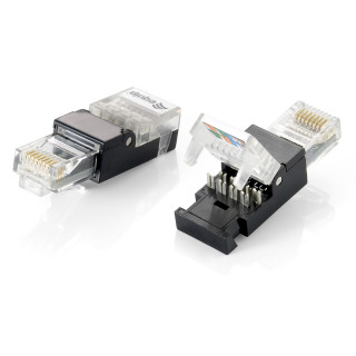 Equip 121163 conector RJ-45 Negro, Transparente