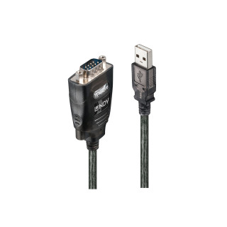 Lindy 42686 cable de serie Negro 1,1 m USB tipo A DB-9