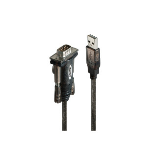 Lindy 42855 cable de serie Gris, Transparente 1,5 m USB tipo A DB-9