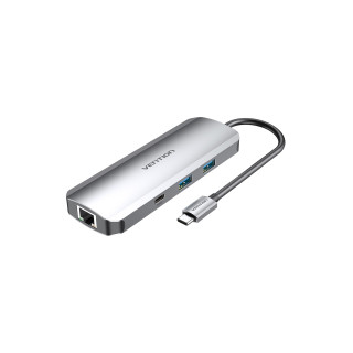 Vention Docking USB Tipo-C TOMHB/ 1xHDMI/ 2xUSB/ 1xUSB Tipo-C/ 1xUSB Tipo-C PD/ 1xRJ45/ 1xLector Tarjetas SD y MicroSD/ Jack…